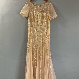 Elegant Cream Evening Gown